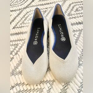 Rothy's Women's Cream and Blue Flats